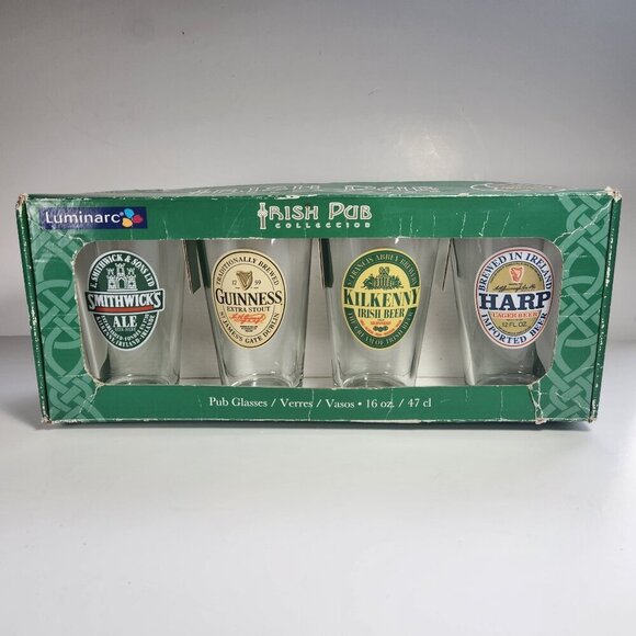 Luminarc Beer Glasses Irish Pub Collection Pub 16 oz. Each Set of 4 Barware - Picture 2 of 15